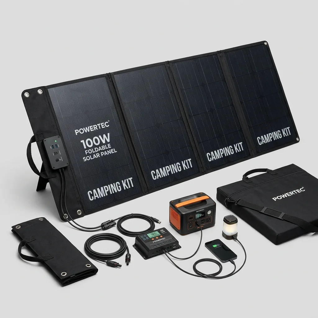 Aluguel de kit de painel solar dobrável para camping em Cagliari